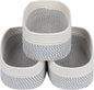CubesLand Small Baskets, Storage Baskets for Organizing Shelves, Rectangular Woven Storage Basket Natural Cotton Rope Bins Closet Baby Nursery Empty Gifts Basket Off White/Mixed Gray
