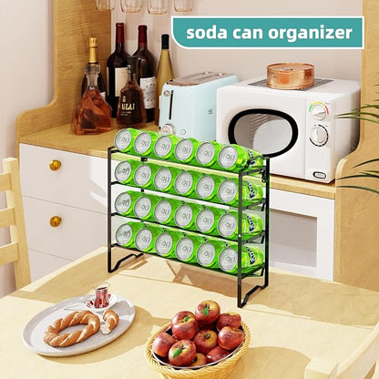 Simple Trending 2 Pack 4 Tier Spice Rack Organizer,Stackable Kitchen Counter Shelves,for Cabinet,Countertop,Pantry, Door or Wall Mount, Metal Mesh,Jars not Included, Black