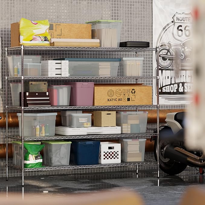 24" Deep x 72" Wide x 64" Height Wire Shelving Kit | 5-Tier | NSF Commercial Storage Rack Unit