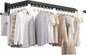 ZdwCyl Wall Mounted Clothes Hanger, Aluminum Clothes Drying Rack, Space Saver, Retractable, Windproof Holes, with Clips