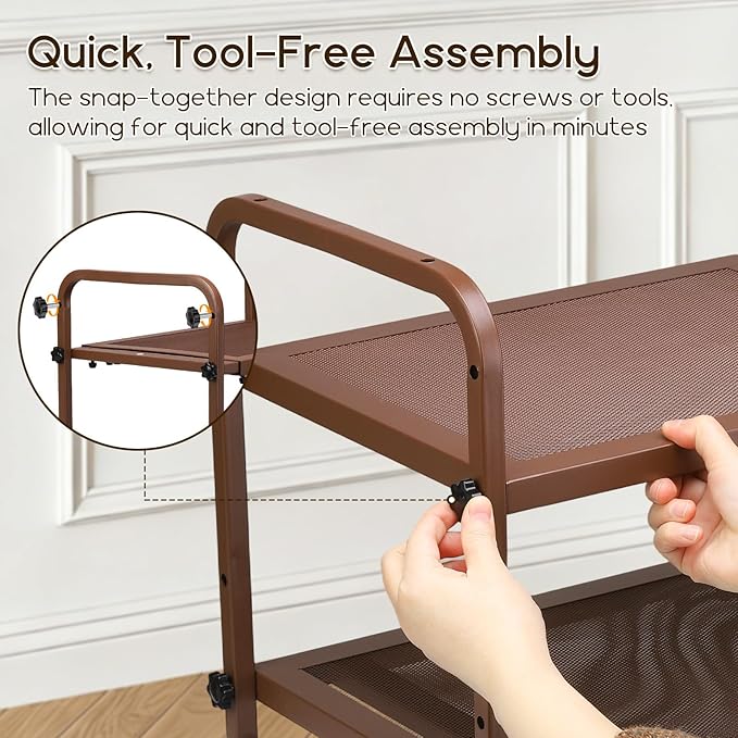 Expandable Shoe Rack for Closet - Shoe Organizer for Entryway, Adjustable Metal Shoe Storage, Stackable Long Shoe Stand Holder for Garage, Hallway, Door Entrance (Brown, 2 Tier)