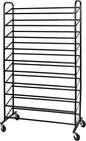 Honey-Can-Do 50-Pair Black Rolling Shoe Storage SHO-08861 Black, 100 lbs