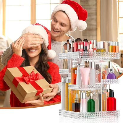 Makeup Organizer 360° Rotating Acrylic Clear Organizador De Perfumes, 7 Layers Large Makeup Organizers and Storage, Perfume Organizer for Vanity, Dresser (Plus Size Clear)