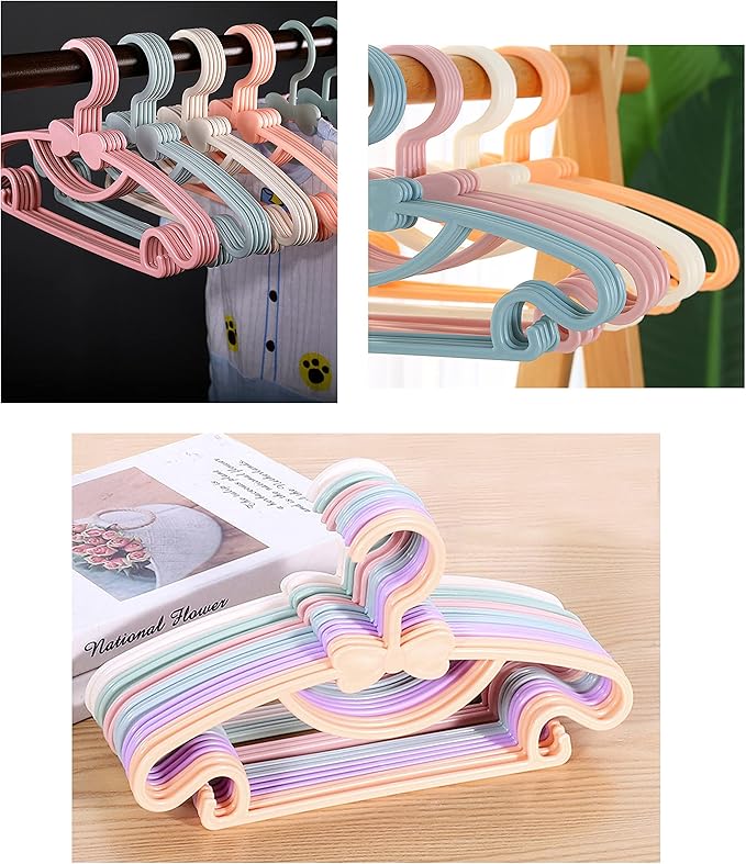 YYaaloa 10pcs Kids Clothes Hangers - Baby & Toddler Plastic Hangers (Pink, 10pcs)