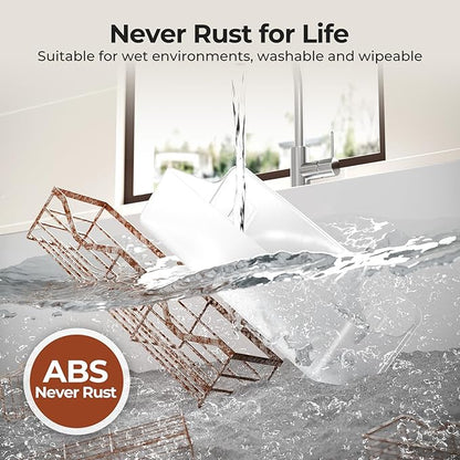 Orimade Shower Caddy 3-Pack, No-Drill Adhesive Shelves for Bathroom, Rustproof ABS Storage Organizer Set, Clear