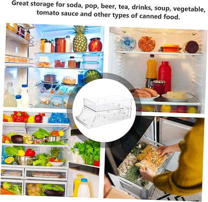 Double Layer Rolling Soda Can Dispenser Beverage Holder Refrigerator Organizer Bin for Drinks Can Holder and Storage for Fridge