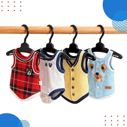 54 Pcs Dog Clothes Hangers 7 Inch Black Plastic Pet Clothes Hanger with Anti-Slip, Pet Clothes Hangers Suitable for Dog, Cat Clothes, Small Pet Clothes, Pet Wardrobe Organization Hangers