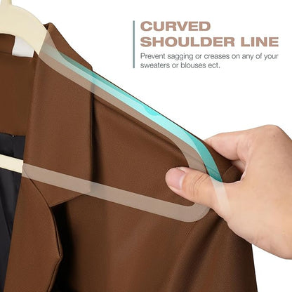 50 Pack Beige Velvet Hangers,Non Slip,Heavy-Duty,Slim,Space Saving,with Felt Surface and Gold 360°Swivel Hook,for Pants,Outfit,Skirts,Suits,Coats,Dresses ect.