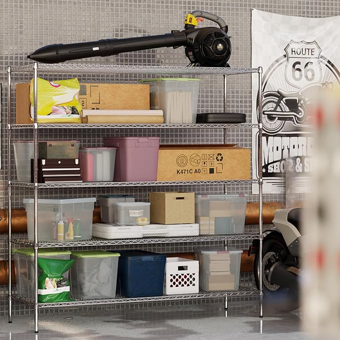 24" Deep x 72" Wide x 74" Height Wire Shelving Kit | 5-Tier | NSF Commercial Storage Rack Unit