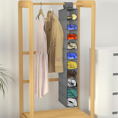 Libeder Hanging Shoe Organizer,10-Shelf Hanging Closet Organizers and Storage Shoes Organizer Shelves Hanging Shoe Rack Holder