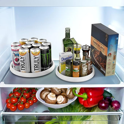 Simple Houseware Lazy Susan Spice Organizer Rotating Tray, 4-Pack (2 Medium 10'', 2 Large 12'')