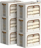 FHSQX 6 Pack Clothes Storage Bins - Foldable Storage Bins for Clothes Fabric Storage Box with Metal Frame (Cream White, 19.7x15.7x13.8 inch)