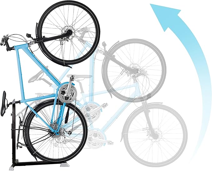 Bike Nook Bike Stand & Vertical Storage Rack The Original Vertical Bicycle Floor Stand for Garage Storage and Indoor and Outdoor use, Perfect Bike Accessories for Small Spaces with No Drilling