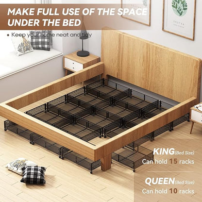PHINOX Under Bed Storage, Under the Bed Storage Containers with Wheels, Under Bed Shoe Storage Organizer Drawer for Bedroom Clothes Shoes Blankets -4Pack