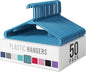 Plastic Hangers 50 Pack Blue - Clothes Hangers - Makes The Perfect Coat Hanger and General Space Saving Hangers for Closet and New Apartment Essentials - Percheros Ganchos para Colgar Ropa Hangars