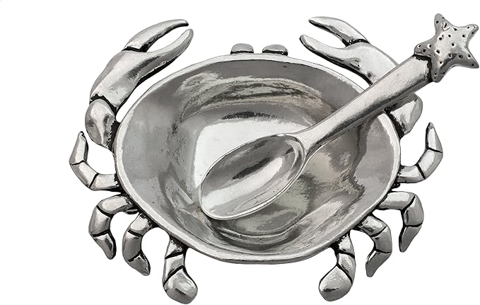 Basic Spirit Crab Salt Cellar with Spoon (Pewter)