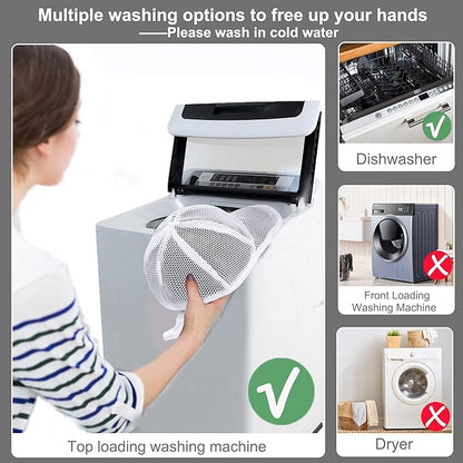 MAGTSMEI Hat Washer Cage for Washing Machine, Hat Washer Cage，Baseball Cap Washing Cage,Cleaning and Protecting Hats in Dishwasher (White 2 Pack)