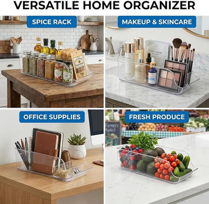4-Pack Clear Soda Can Organizer for Sparkling Water and Beer, Rolling Drink Holder for Refrigerator Organizers and Storage, Transparent Can Organizer for Pantry and Kitchen Cabinets