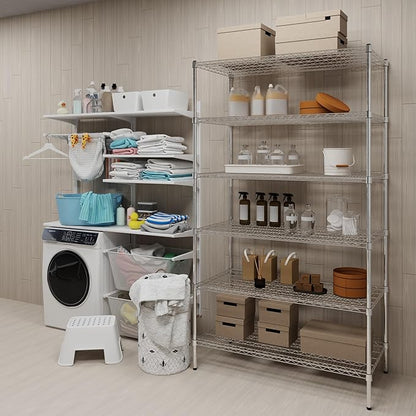 24" Deep x 48" Wide x 74" Height Wire Shelving Kit | 6-Tier | NSF Commercial Storage Rack Unit