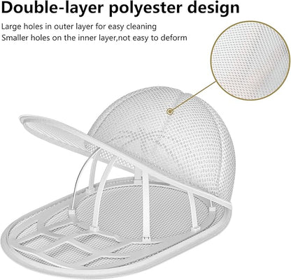 Hat Washer Cage, Snap-Lock Design, Foldable & Portable for Washing Machine Dryer Dishwasher