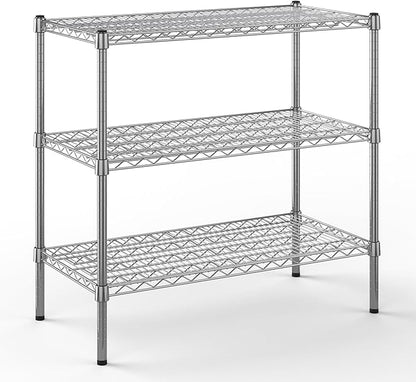 18" Deep x 36" Wide x 34" Height Wire Shelving Kit | 3-Tier | NSF Commercial Storage Rack Unit