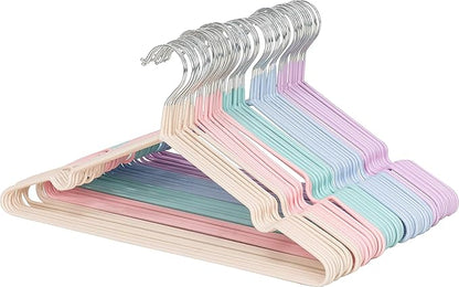 Lomani Colored Steel Clothes Hangers,60-Pack Random Color, Non Slip, Durable Heavy Duty, Coat & Suit Hangers Space Saving Adult