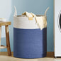 Nunsino Laundry Hamper 62L,Large Laundry Basket for Clothes,Decorative Storage Basket for Blankets,Cotton Rope Woven basket for bedroom,Navy Blue