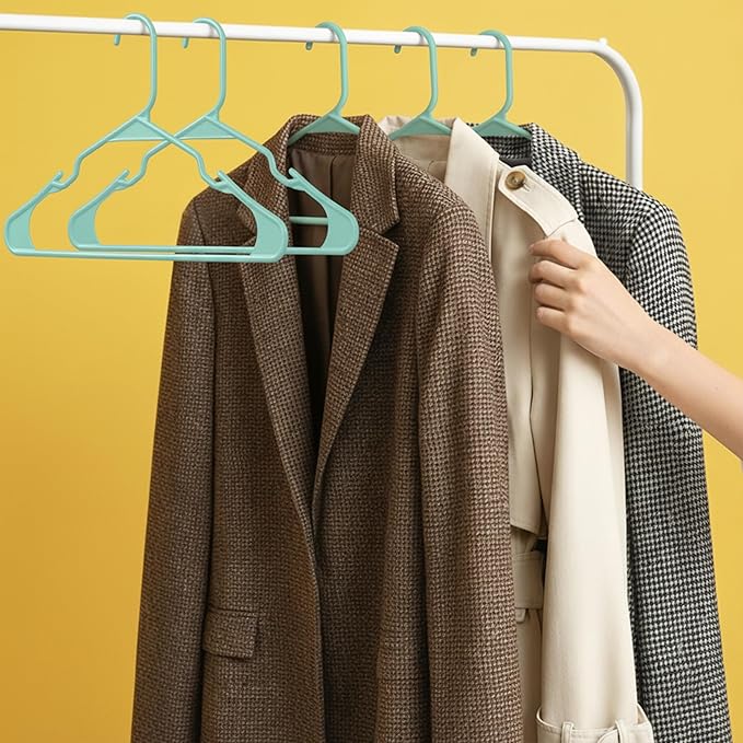 Utopia Home - Plastic Hangers 50 Pack - Space Saving Clothes Hanger - Durable and Strong Closet Organizers and Storage Makes It Ideal Stocking Stuffers or Apartment or Dorm Room Essentials (Aqua)