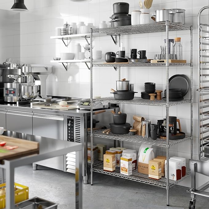 24" Deep x 42" Wide x 74" Height Wire Shelving Kit | 5-Tier | NSF Commercial Storage Rack Unit
