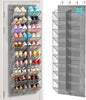 30 Pairs Over the Door Shoe Organizer, Hanging Shoe Organizer with 4 Metal Hooks, Large Capacity Breathable Mesh Shoe Rack for Closet Door, Multi-Pocket Storage for Shoes, Hats, Toys, Towels