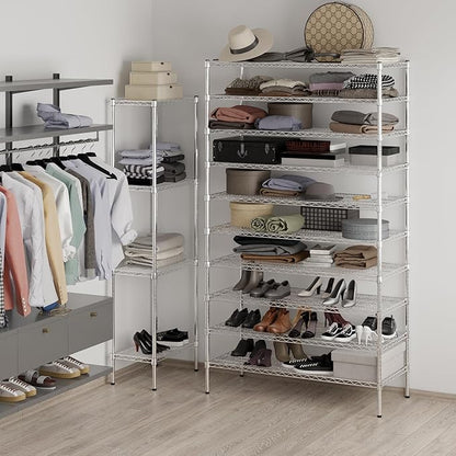 21" Deep x 48" Wide x 86" Height Wire Shelving Kit | 10-Tier | NSF Commercial Storage Rack Unit