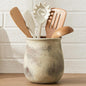 6.8"H Rustic Utensil Holder for Kitchen Counter, Modern Farmhouse Vintage Cooking Utensil Holder and Crock Home Kitchen Decor, Ceramic Utensil Organizer for Spatula, Ladle, Eggbeater, Rolling Pin
