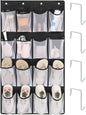 F-color 16-Pocket Hanging Organizer - Over the Door Shoe Organizer, Cruise Essentials for Cabin & RV, Breathable Mesh Storage Pockets, Space Saving Hanging Storage Holder with 4 Sturdy Metal Hooks