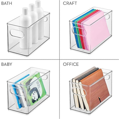 iDesign Slim Clear Plastic Stackable Storage Bin - Narrow Fridge, Pantry, or Kitchen Cabinet Organizer