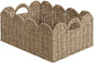 StorageWorks Scalloped Seagrass Baskets, Hand-woven Rattan Baskets with Built-in Handles, Cute Baby Basket for Nursery, Basket for Organizing and Decor, 16½"L x 13"W x 7½"H