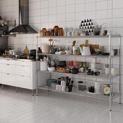 21" Deep x 72" Wide x 54" Height Wire Shelving Kit | 4-Tier | NSF Commercial Storage Rack Unit