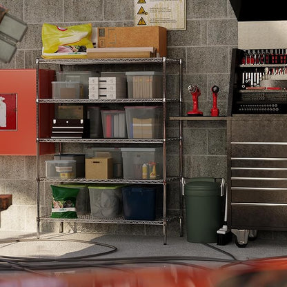 24" Deep x 48" Wide x 64" Height Wire Shelving Kit | 5-Tier | NSF Commercial Storage Rack Unit