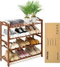 4 Tier Bamboo Shoe Rack, Free Standing Shoes Rack Shoe Shelf Shoe Organizer for Closet, Entryway, Bedroom, Living Room, Front Door, Studio, Bathroom