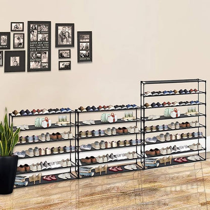 Jerry & Maggie Simple Trending 8 Tier Stackable Shoe Rack for Garage, Shoe Rack for Entrance Small Space for Dorm Shoe Racks, Over Door Shoe Rack, Kitchen Storage Shelves Solution
