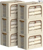 FHSQX 6 Pack Clothes Storage Bins - Foldable Storage Bins for Clothes Fabric Storage Box with Metal Frame (Beige, 16.5x12.2x12.2 inch)