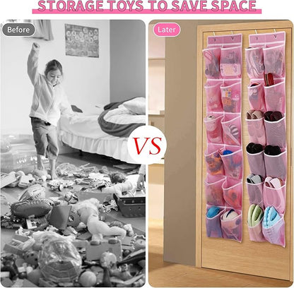 GOMAJI Over the Door Hanging Shoe Organizer, 12 Large Pockets, 2-Pack