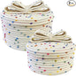 Small Storage Baskets with Lids, Round Woven Rope Basket with Lid, Cute Storage Box for Small Toy, Gift or Home Decor, Decorative Basket with Rainbow Pom-pom & Cute Bow Handle (rainbow)