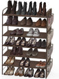 Simple Houseware 6-Tier Shoe Rack Storage Organizer w/Side Hanging Bag, Bronze