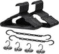 VECELO 50 Pack Plastic Hangers-Clothes Hangers Set with Shoulder Non Slip Notches for Closet Space Saving-Heavy Duty Coat Hanger,Black
