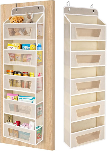 Meolsaek Over the Door Organizer, 5 Tier Back of Door Organizer, 46lbs Load and Anti-Tilt Design, Hanging Door Organizer Perfect for Closet Organizers, Bathroom Storage