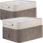 BALEINE 2 Pack Fabric Closet Storage Bins for Shelves, Linen Closet Organizers and Storage, Decorative Baskets for Organizing, Shelf, Clothes, Home, Office (Brown, 12"x8"x8")
