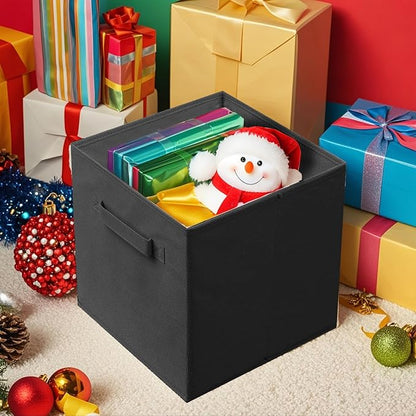 ShellKingdom Storage Bins, Foldable Fabric Storage Cubes And Cloth Storage Organizer Drawer For Closet And Toys Storage, 13 X 13 X 13 INCH, 6 Pack (Black)