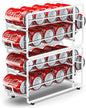 Canyave Soda Can Organizer Storage Rack, 2 Pack Stackable Beverage Soda Can Dispenser Organizer Holder for Refrigerator, Cabinet, Pantry (White)
