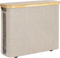 StorageWorks Toilet Paper Storage with Bamboo Lid, Toilet Paper Holder Basket for Up to 9 Mega or 12 Regular Size Rolls, Medium Paper Storage Baskets for Bathroom, Light Khaki, 1 Pack