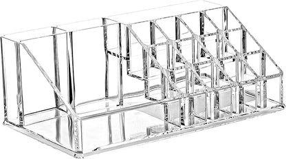 Ikee Design 5 Pcs Set Acrylic Makeup Organizer with 15 Drawers and Removable Top Lipstick Holders, Ideal for Make-up, Accessories,Enhance Your Vanity or Bathroom with Clear Design for Quick Visibility